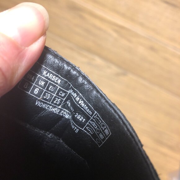 Vionic black wedge booties, style Karsen, leather waterproof, 8 - Picture 4 of 14